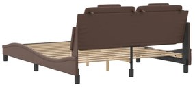 barna műbőr ágykeret Viana matrac nélkül 160 x 200 cm