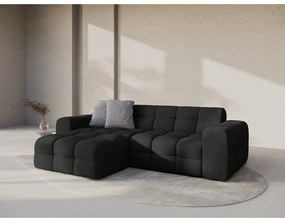 Fekete sarokkanapé (bal oldali-heverő résszel) Kendal – Micadoni