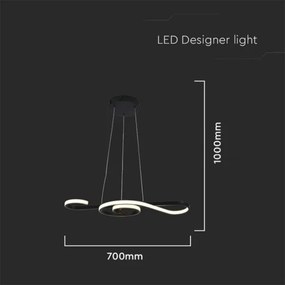 LED Csillár zsinóron LED/18W/230V 3000K fekete