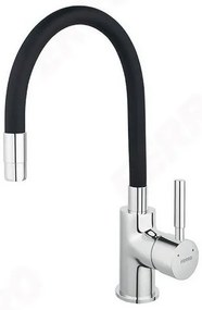 Ferro mosogató - készlet gránit mosogató + flexi csaptelep Ferro Zumba BZA4B, 1 kamrás 780x480 mm, grafit fényes, DRGM48 / 78HA-SET1-PL