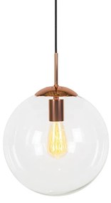 Art Deco lógólámpa réz tiszta üveggel 30 cm - Ball 30