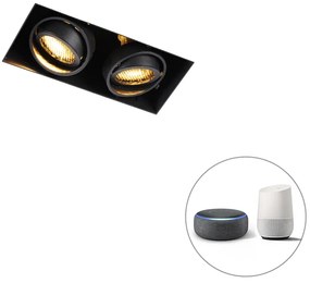 Okos beépített reflektor fekete keret nélküli 2-lámpás, WiFi-vel GU10 - Oneon Honey