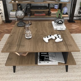 Dohányzóasztal Akya - Walnut, Black