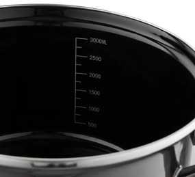 Emaille pot with lid, 3.3 l, black