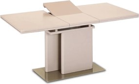 nyitható étkezőasztal, capuccino extra magasfényű, 120-160x80 cm, VIRAT