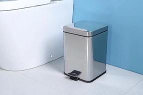 Aqualine Aqualine, SIMPLE LINE kerek szemeteskuka 5l, polírozott rozsdamentes acél, 27105
