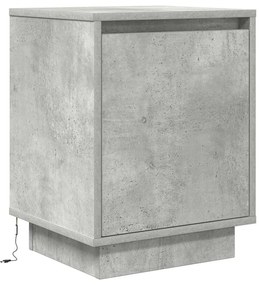 betonszürke éjjeliszekrény LED-világítással 38x34x50 cm