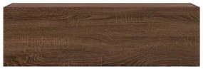 barna tölgyszínű szerelt fa fali fürdőszobaszekrény 100x25x30cm