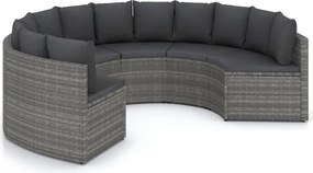 vidaXL 6 részes szürke polyrattan kerti kanapészett párnákkal