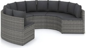 vidaXL 6 részes szürke polyrattan kerti kanapészett párnákkal