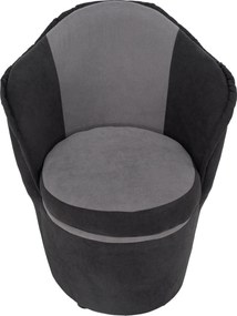 Fotel tárhellyel, sötétszürke/világosszürke, PERSI