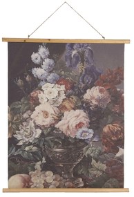 Vintage vászon falikép virágcsendélet 80*2*100 cm