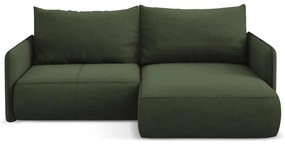 Zöld kinyitható-tárolóhelyes sarokkanapé (jobb oldali) Nanea – Makamii