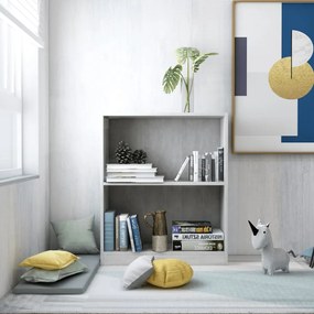 betonszürke szerelt fa könyvespolc 60 x 24 x 76 cm