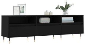 fekete szerelt fa TV-szekrény 150 x 30 x 44,5 cm