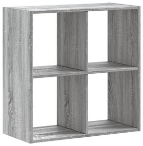 szürke sonoma színű szerelt fa könyvespolc 68,5 x 32 x 68,5 cm