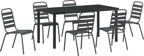 vidaXL Kert étkező szett 7 pcs Antracit Porszórt acél