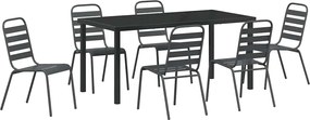 vidaXL Kert étkező szett 7 pcs Antracit Porszórt acél
