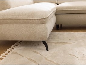 Bézs zsenília sarokkanapé (bal oldali-L alakú) Marbeya – Ropez