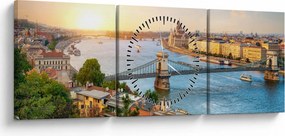 Budapest képe folyóval (órával) (90x30 cm)