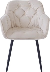 Dizájnos fotel, bézs Velvet szövet, FEDRIS NEW