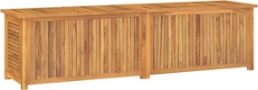 vidaXL tömör tíkfa kerti tárolóláda zsákkal 200 x 50 x 55 cm