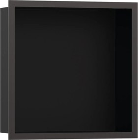 Hansgrohe XtraStoris Individual, fali fülke matt fekete, design kerettel 300x300x100mm, szálcsiszolt fekete króm, HAN-56098340