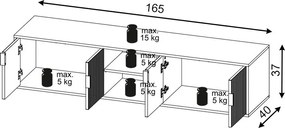 FLINN FL01 TV állvány Fehér Színben