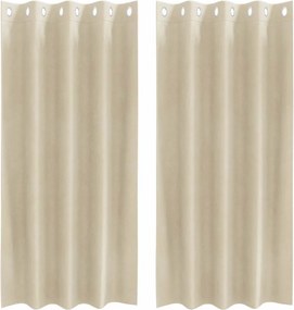vidaXL Sötétítő függönyök 2 pcs Krém 140 x 175 cm Bársony