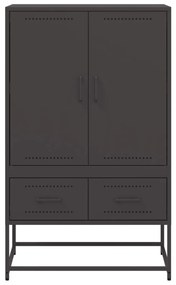 fekete acél magasszekrény 68x39x111,5 cm