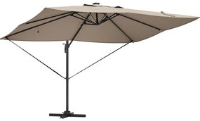 Konzolos Roma Napernyő LED-del Taupe 352x251x265 cm Alumínium