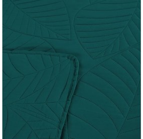 LEAVES türkiz ágytakaró mintával Méret: 200 x 220 cm