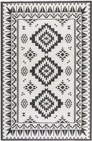 Teraszszőnyeg 200x290cm kétoldalas zsinóros,fekete-krém lapos