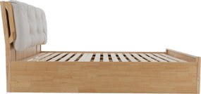Franciaágy, 180x200, masszív fa, természetes, FLORENCIA