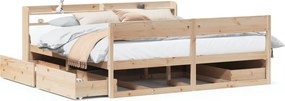 vidaXL tömör fenyőfa ágy matrac nélkül 200 x 200 cm