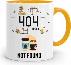 Sárga Fejlesztői Informatika Bögre 404 Error fényképes nyomtatással