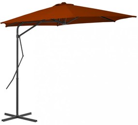 terrakotta kültéri napernyő acélrúddal 300 x 230 cm