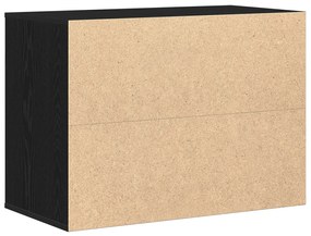 Sarok Fiókos Szekrény Fekete Tölgy 80x41x58 cm Mérnöki Fa