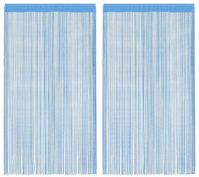 2 db világoskék zsinórfüggöny 140 x 250 cm