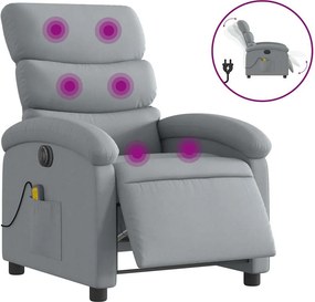 vidaXL világosszürke szövet dönthető elektromos masszázsfotel