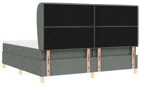 Boxspring Ágy Matrac Esernyő Szürke 200x200 cm Szövet