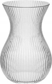 Váza Bordázott Homokóra Üveg Dekoratív H18x11 Virág 18 cm 1 db