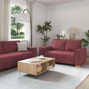 3 darabos kanapészett párnákkal, borvörös szövet