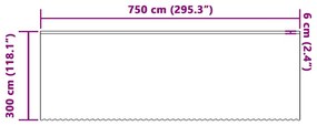 Függönyök függönyökkel Fehér 750 x 300 cm Poliészter