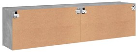 2 db betonszürke falra szerelhető TV-szekrény 80 x 30 x 41 cm