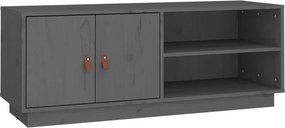 vidaXL szürke tömör fenyőfa TV-szekrény 105x34x40 cm