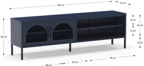 Sötétkék TV-állvány 160x50 cm Diora – Marckeric