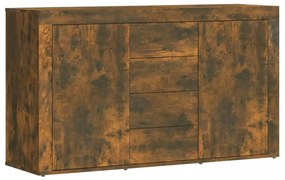 füstös tölgy színű szerelt fa tálalószekrény 120 x 36 x 69 cm