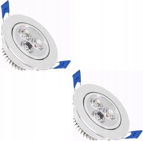 Mennyezetbe süllyeszthető Led spotlámpa, meleg fehér, 2x 3W