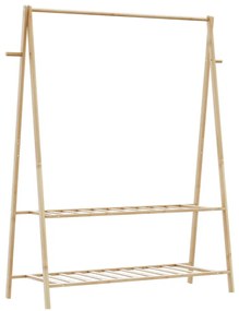 bambusz ruhaállvány polcokkal 132 x 45,5 x 150,5 cm